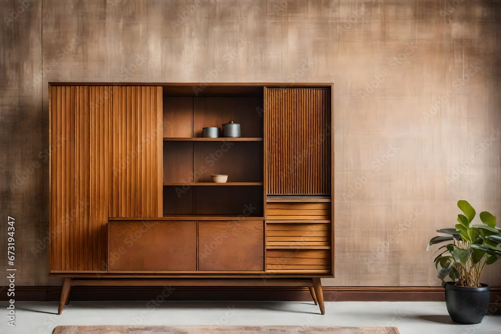 interior with wooden furniture interior with wooden furniture