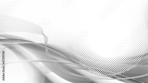 グレー色の波型抽象幾何学背景