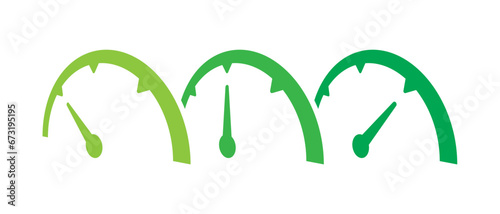 3 step semicircle speedometer. perspective indicator concept