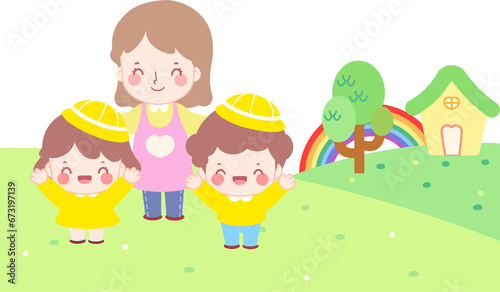 Children s Daycare Center Background Illustration