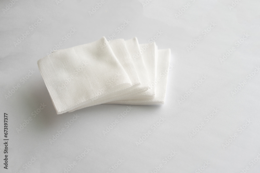 white gauze pads on white background white gauze pads on white background