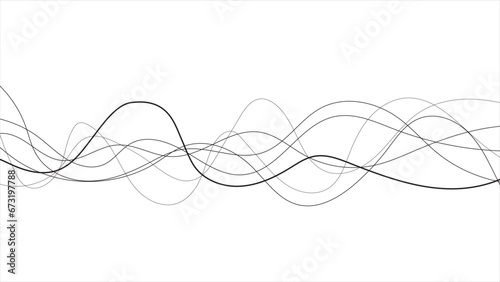 Abstract curve wave thin line wavy vector background