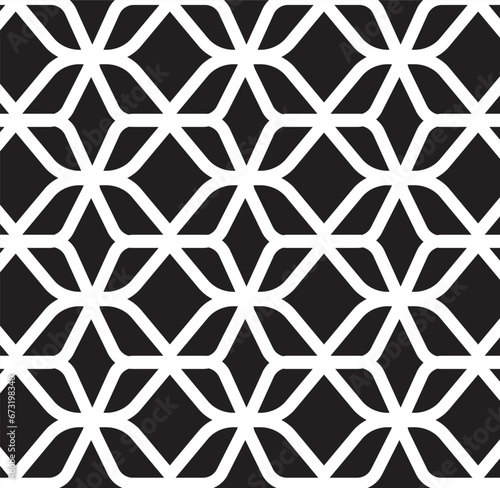 Abstract seamless geometric pattern with monochrome elements vector background.