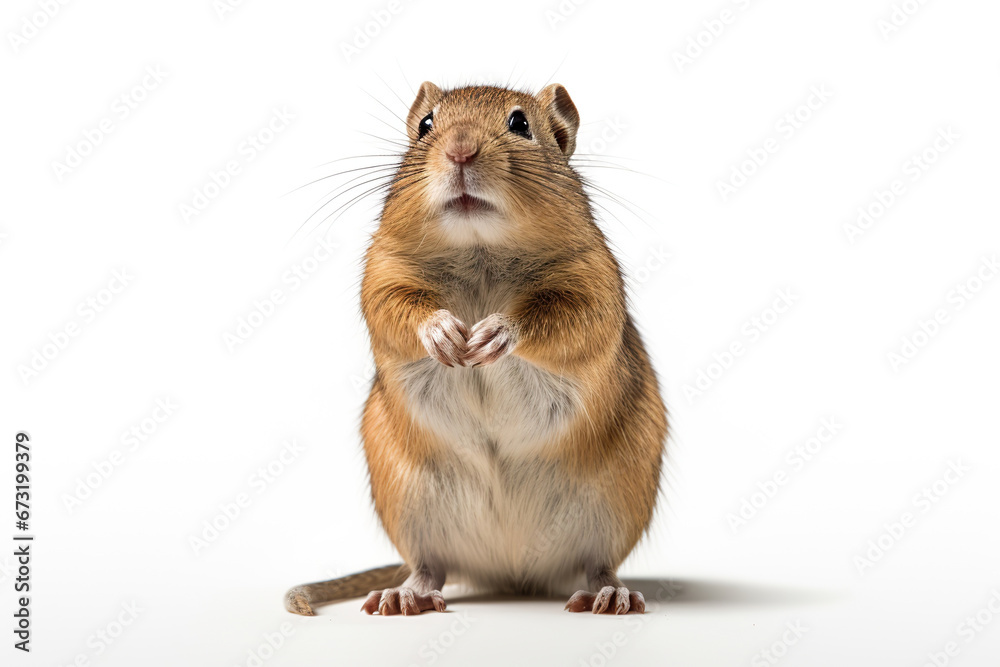 Curious Whiskers: A Gerbil's Inquisitive Stance