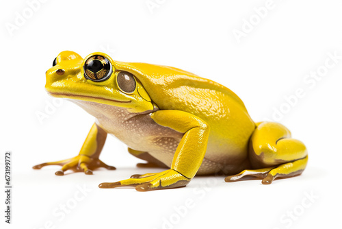 Frog On White Background, Frog Isolated On White, Frog, Yellow Frog