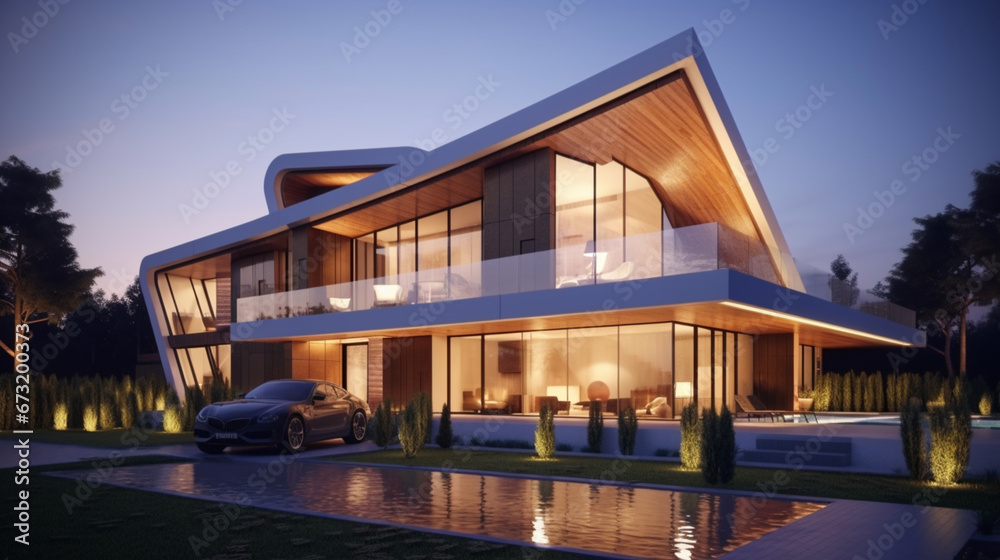maison-d-architecture-moderne-villa-de-luxe-arri-re-plan-pour