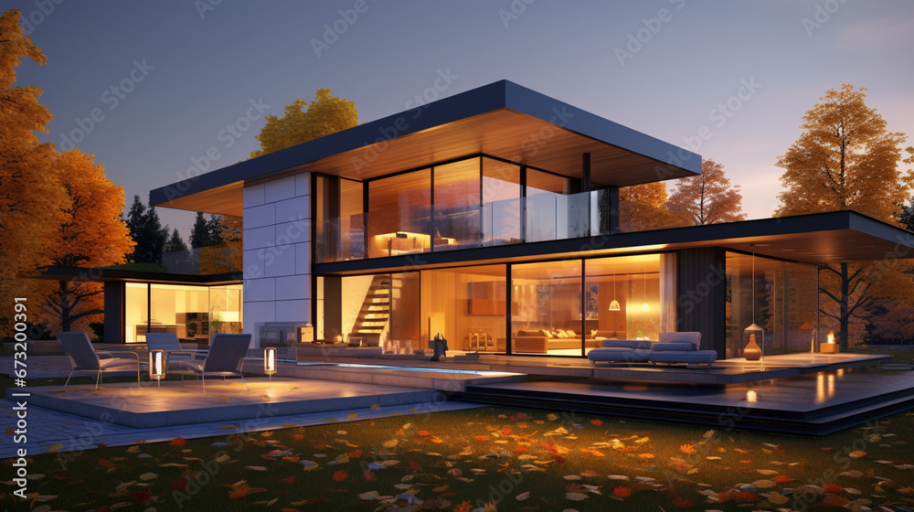 maison-d-architecture-moderne-villa-de-luxe-arri-re-plan-pour
