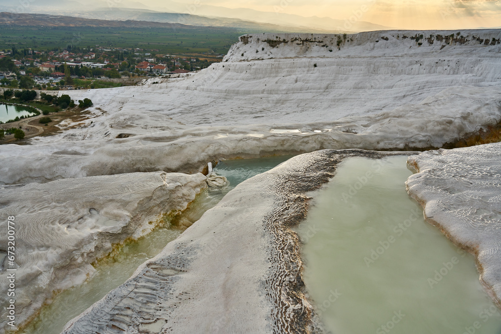View of terraces of Pamukkale, Turkey