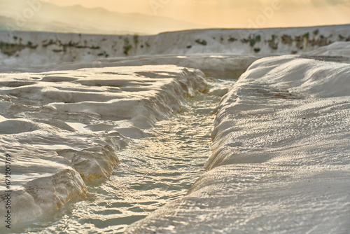 View of the natural formation in Pamukkale, Turkey