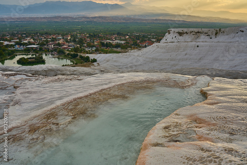 View of terraces of Pamukkale, Turkey