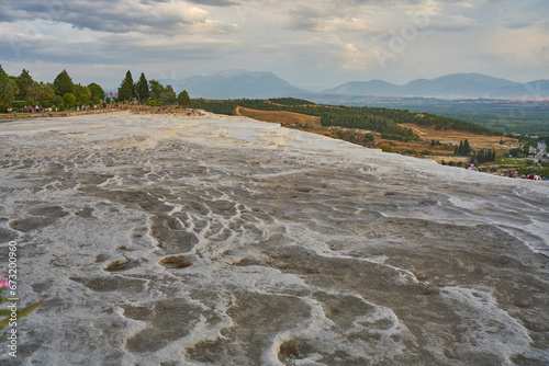 View of the natural formation in Pamukkale, Turkey
