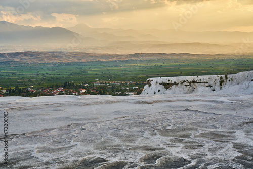 View of the natural formation in Pamukkale, Turkey