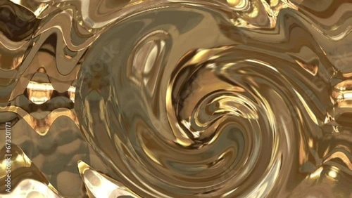 Abstract Gold Fluid, Dark liquid Golden surface flow background. Abstract dark Liquid in slow motion close up view, Oil surface, Fluid, Ferrofluid photo