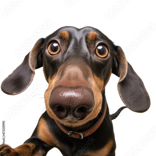 Dachshund dog portrait isolated on a transparent background png © Ryan