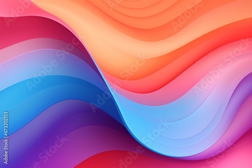 Colorful curved surface with room for text. Contemporary gradient backdrop. 3D design. Generative AI