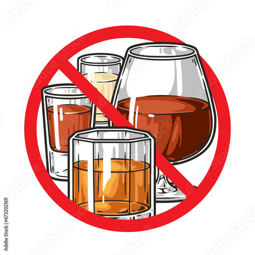 Alcohol drinking restrictions element colorful