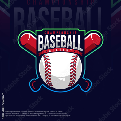 PrintBaseball eSport Logo Design Vector photo