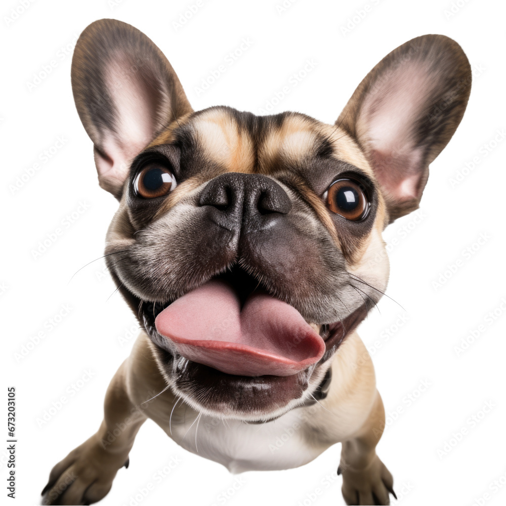French bulldog portrait isolated on a transparent background