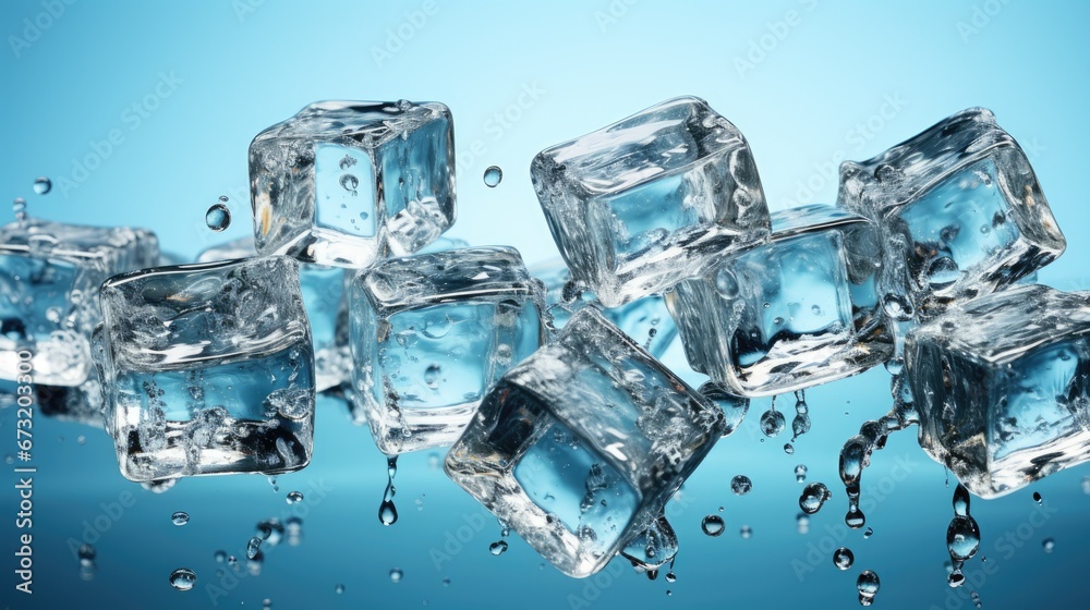 Fresh ice cubes with a charming background Fresh ice cubes with a charming background