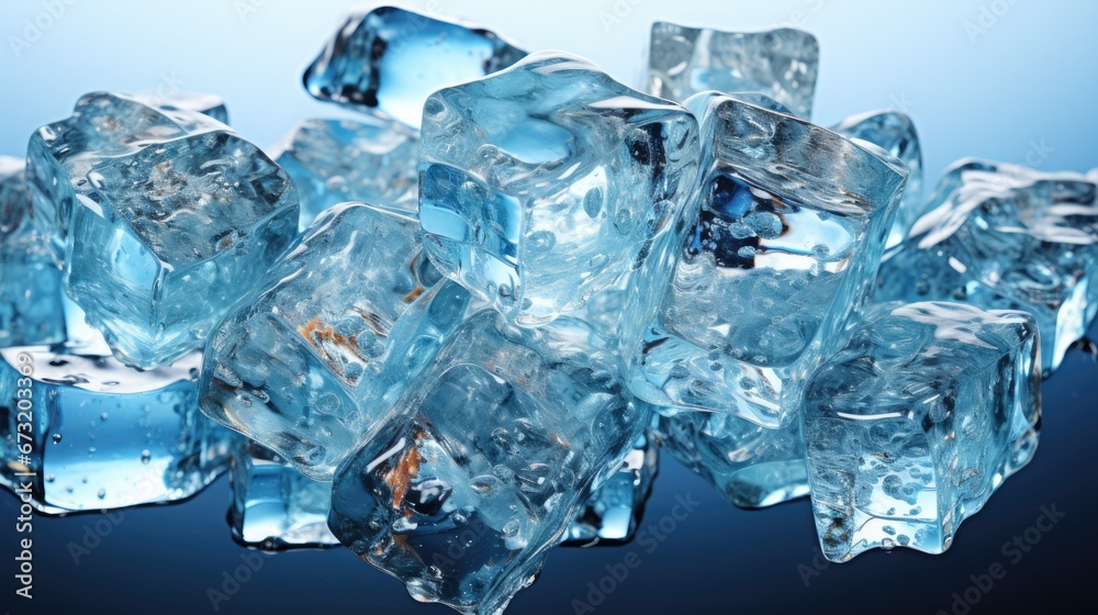 Fresh ice cubes with a charming background Fresh ice cubes with a charming background