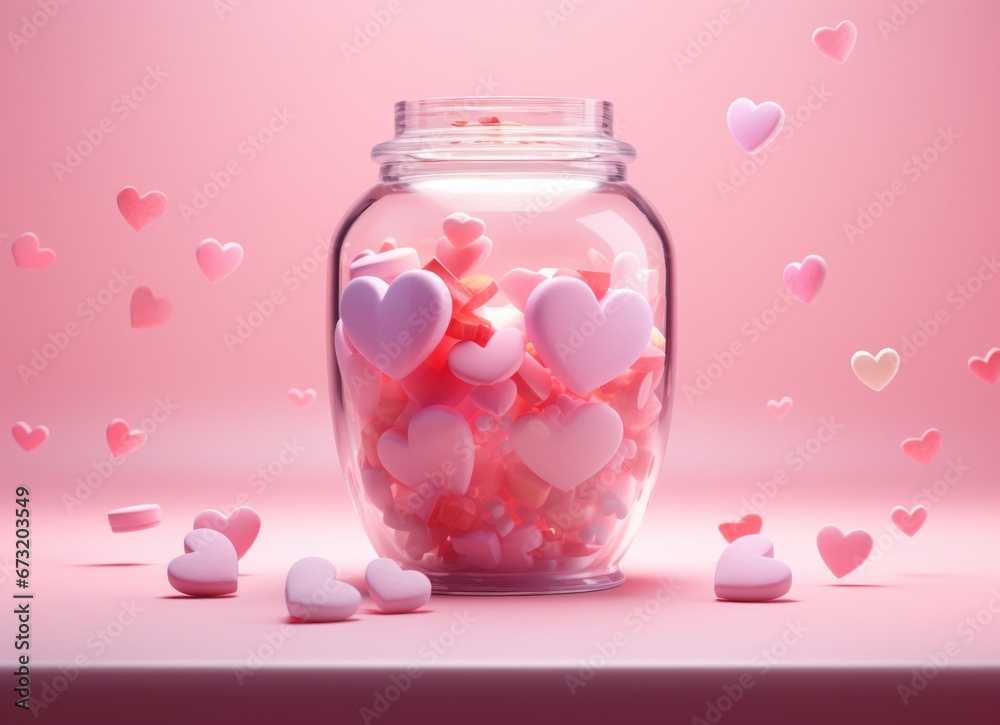 Little pink hearts. Greeting card for Valentine's Day. Romantic tender background with a symbol of love. Little pink hearts. Greeting card for Valentine's Day. Romantic tender background with a symbol of love.