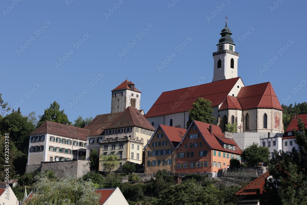 Blick auf die Altstadt von Horb am Neckar im Schwarzwald