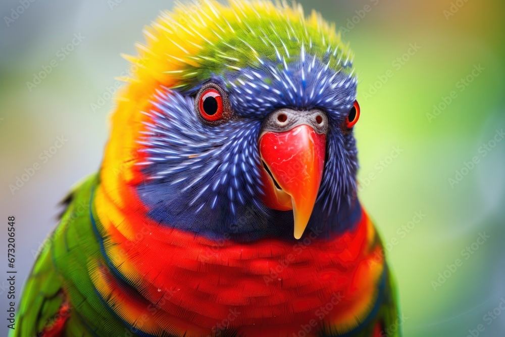 A Vibrant Avian Beauty with a Multicolored Beak Created With Generative AI Technology A Vibrant Avian Beauty with a Multicolored Beak Created With Generative AI Technology