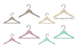 Colored clothes hangers isolated on white background. Large set. Realistic drawing png