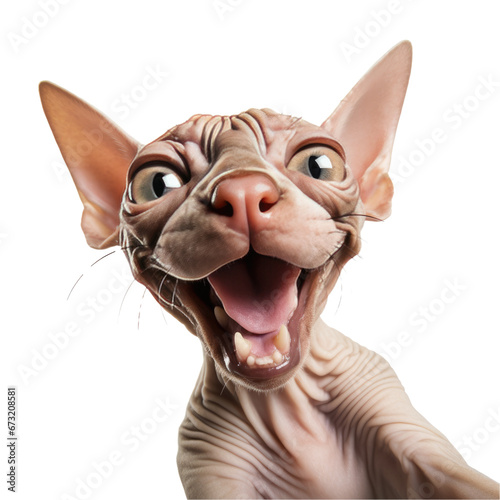 Portrait of sphynx cat isolated on a transparent background png