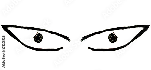 eye sketching in cartoon black and white