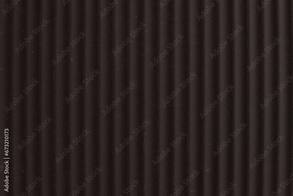 Obraz premium Dark purple metal wall or roof with vertical stripes texture with matte finish. Template for design and grunge background with scratches, dust, roughness, abrasion.