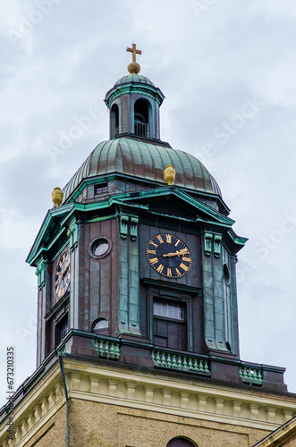 Belltower Domkyrkan cathedral in Gothenburg, Sweden