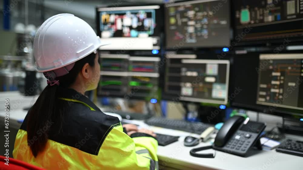 Engineer working at control room,Manager control system,Technician man monitoring program from a lot of monitor Engineer working at control room,Manager control system,Technician man monitoring program from a lot of monitor