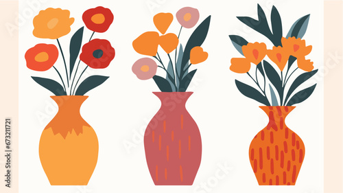 vector colorful flowers in ...