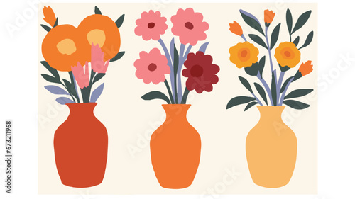 vector colorful flowers in ...