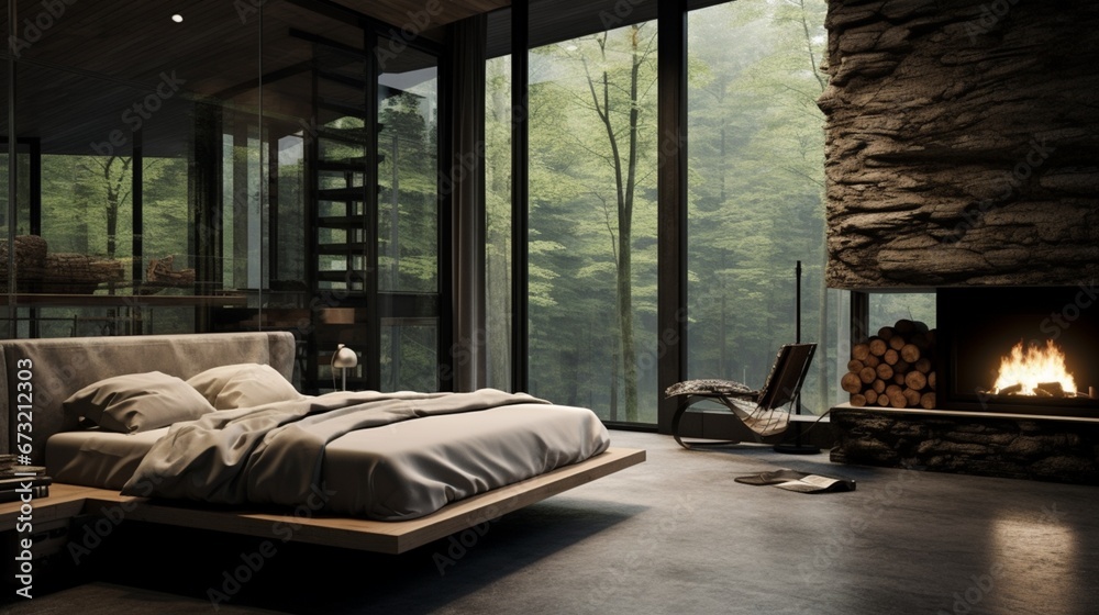 Bedroom with natural ight