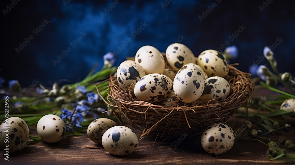 fresh quail eggs.