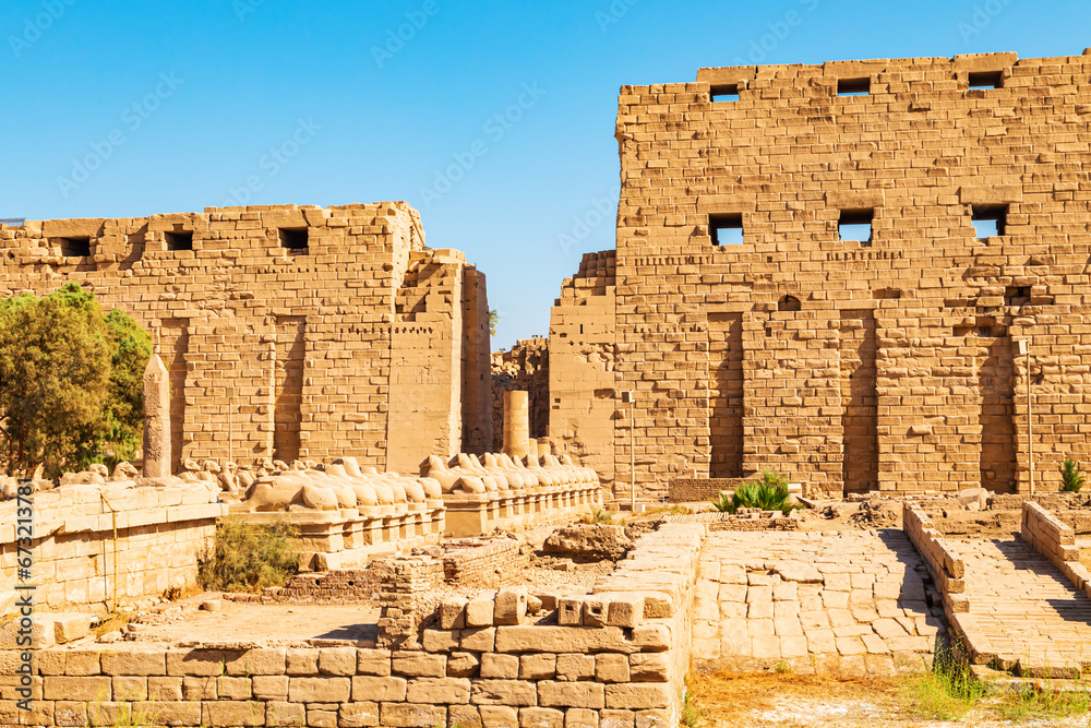 Ancient temple complex of Karnak. Main entrance.