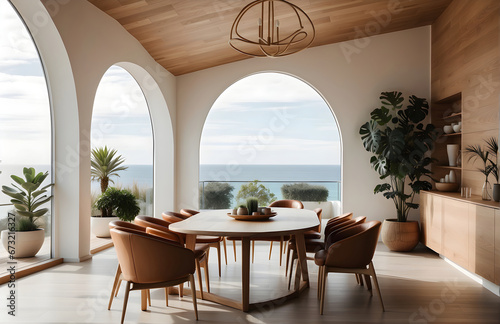 modern dining room in coastal