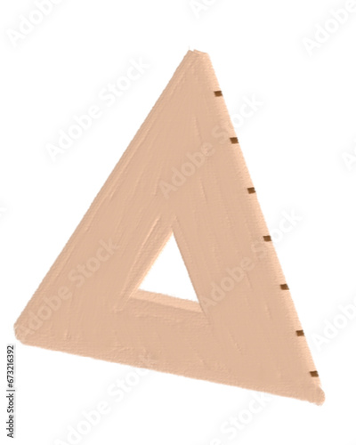 stationary_oilpaint_Triangular Protractor_stuff