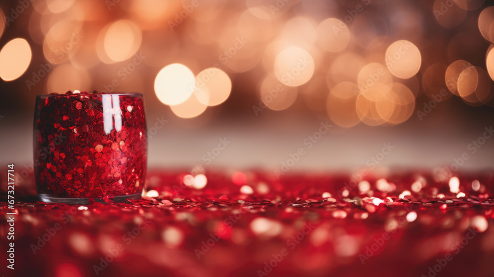 Warm, red-hued shimmer of bokeh lights, creating a soft and dreamy abstract ambiance, with glimmering textures in the foreground. Warm, red-hued shimmer of bokeh lights, creating a soft and dreamy abstract ambiance, with glimmering textures in the foreground.