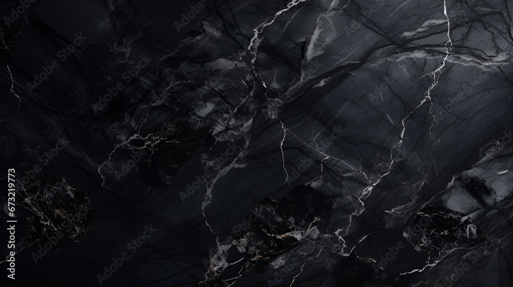 Fototapeta premium Black Marble Background for Product Advertisement with Golden Cracks A Luxurious Background for Designs and PPTs