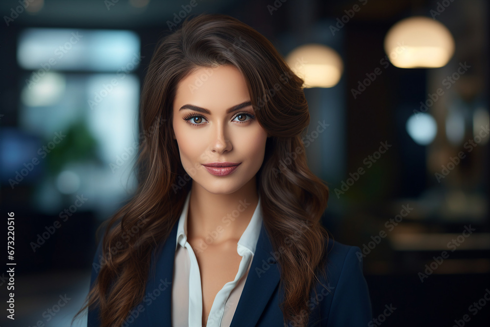 Generative AI picture portrait of amazing gorgeous office worker young woman Generative AI picture portrait of amazing gorgeous office worker young woman