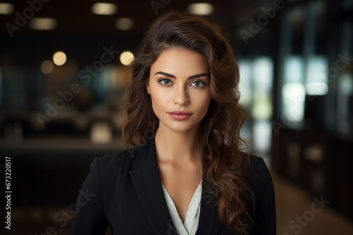 Generative AI picture portrait of amazing confident professional worker young woman