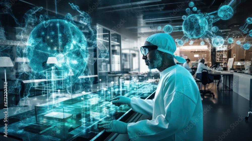Someone in a technology research laboratory Someone in a technology research laboratory