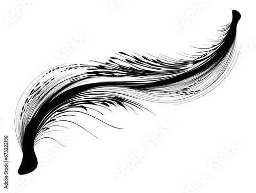 Drawing of vector illustration of a toothbrush illustration separated, sweeping overdrawn lines.