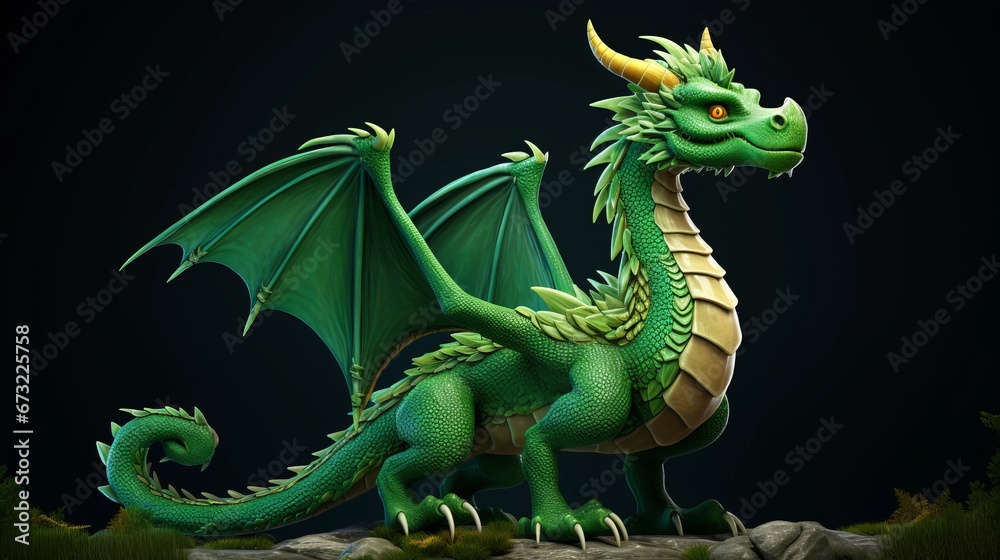 Fototapeta premium green dragon background.
