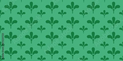 Design damask green floral wallpaper print Retro 60s style. Flower seamless pattern in vintage 50s aesthetic. Wrapping paper design. Vector illustration can used t-shirt, textile, fabric print.