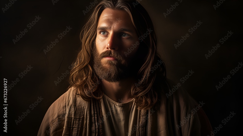 Close Up Serenity, Jesus' Face for Devotional Content Close Up Serenity, Jesus' Face for Devotional Content