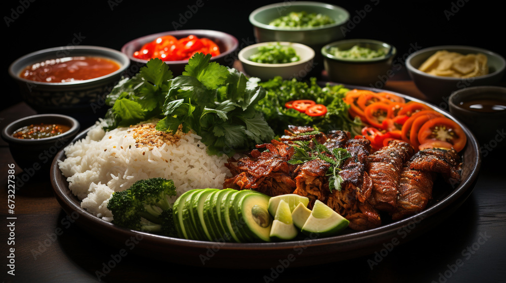All Sorts of Vietnamese Food Selective Focus Background All Sorts of Vietnamese Food Selective Focus Background